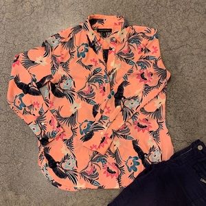 Banana Republic pink floral button down